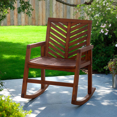 Chaise berçante d'extérieur en bois massif Harbison