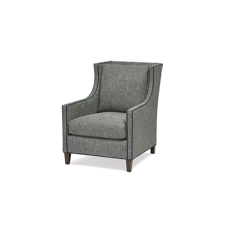 Greer Wingback Chair, Ebony, Banks Balsam Polyester Blend