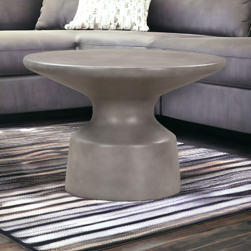 Table basse ronde 24 "en béton gris