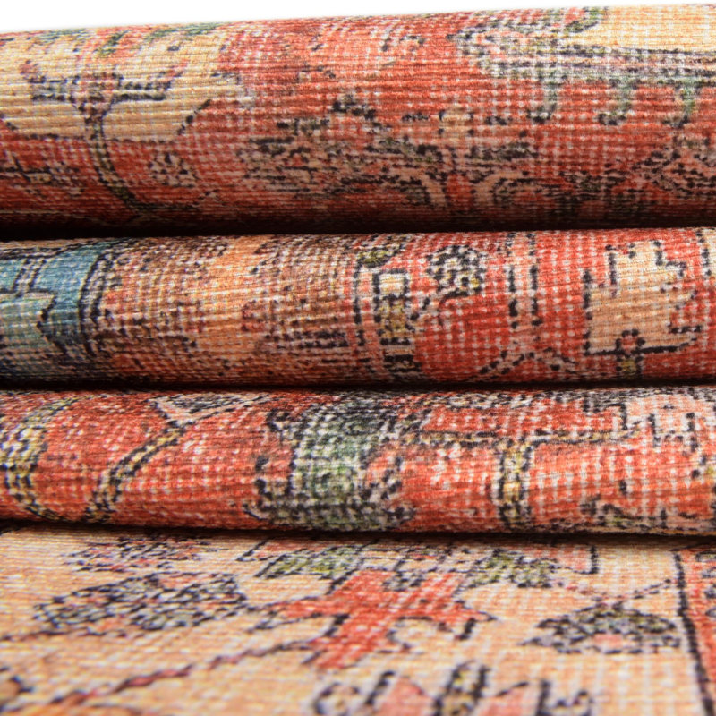 Tapis oriental rouge rouille, Rectangle 4 pi 1 po x 6 pi 1 po