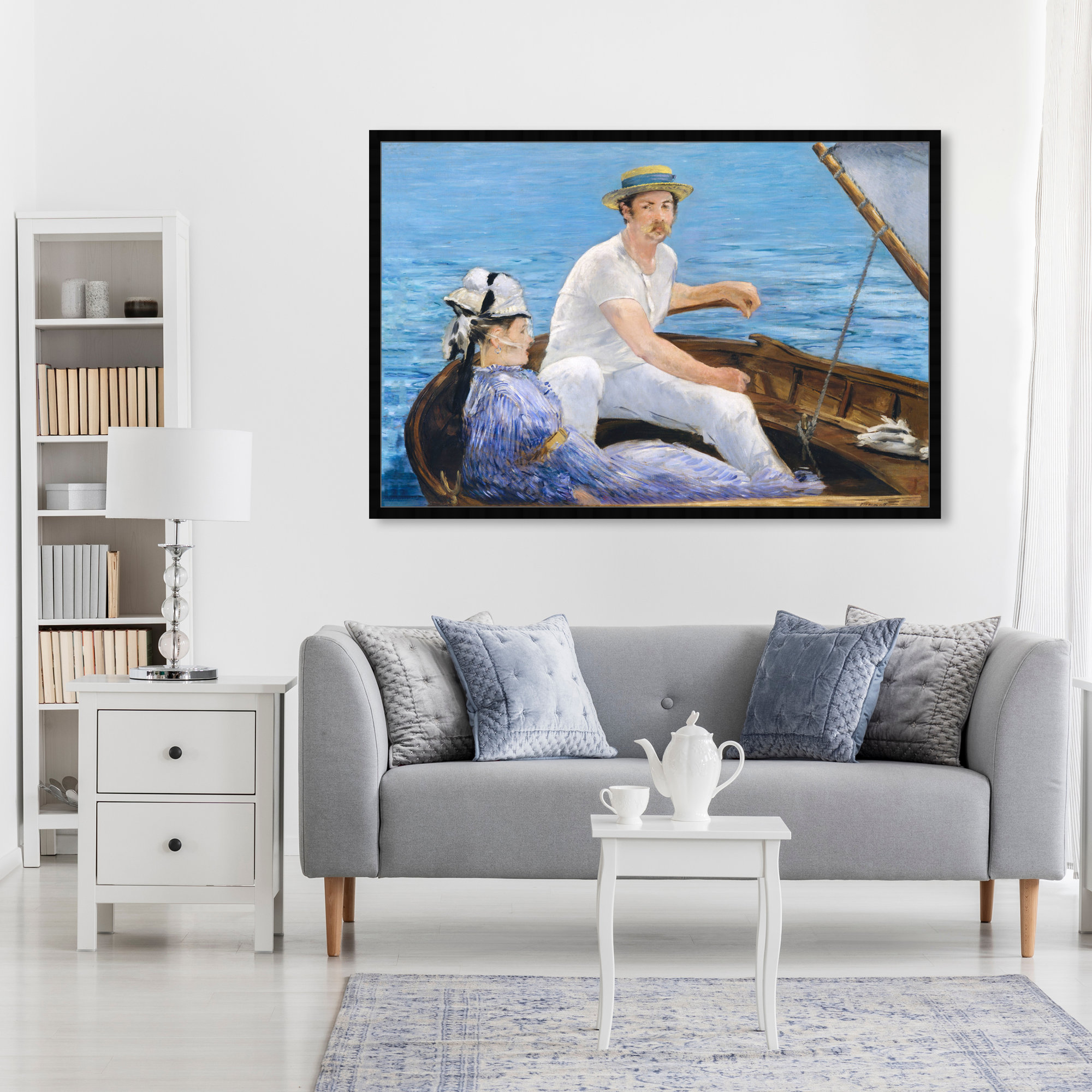 Manet - Boating 1974, Black, 36" H x 54" W x 0.5" D