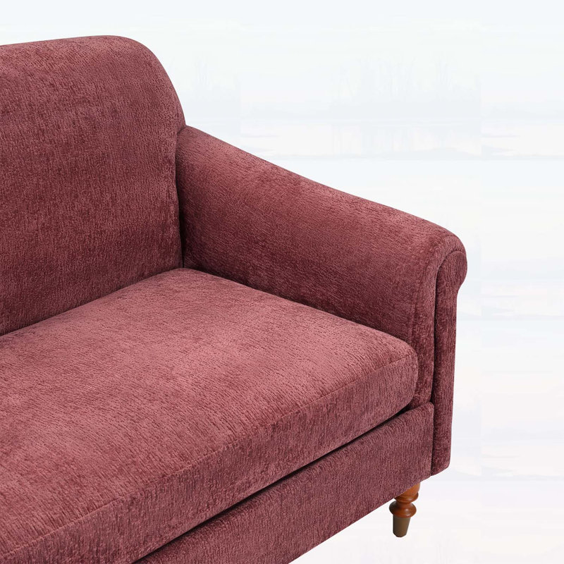 Causeuse moderne à accoudoirs roulés pour petits espaces, canapé confortable et élégant à 2 places pour le salon