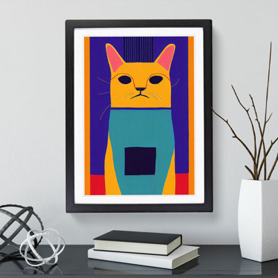 Cat In Abstract No.4 - Single Picture Frame Painting