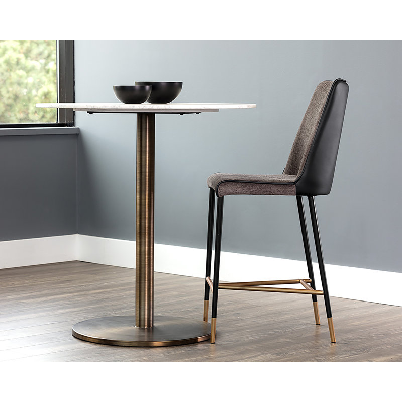 Klaus Upholstered Stool, Gray/Taupe, Counter Stool (25.75" Seat Height)