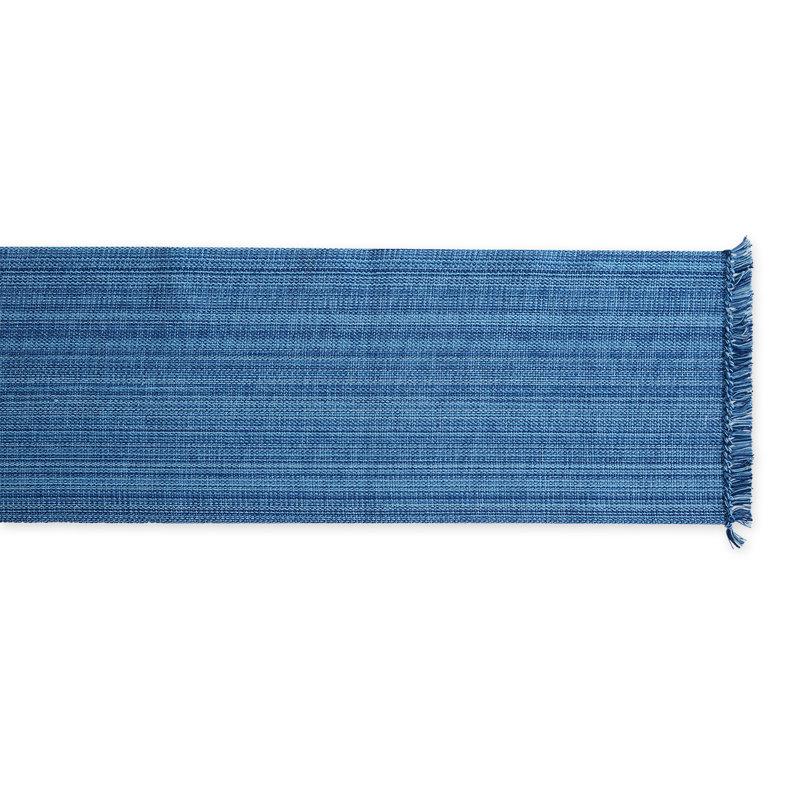Hidetoshi Striped 100% Cotton Table Runner, 72" x 13", Nautical Blue