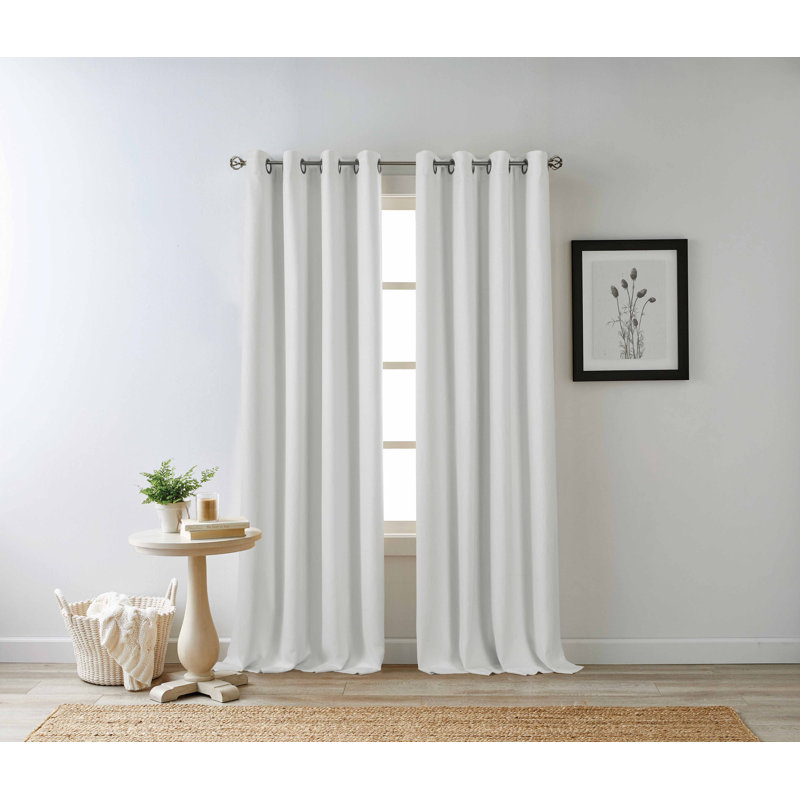 Blackout Curtain Single Panel, White, 50" W x 108" L