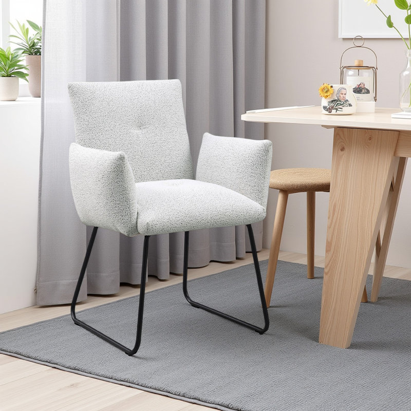 Chaise de salle à manger rembourrée Calaina gris clair