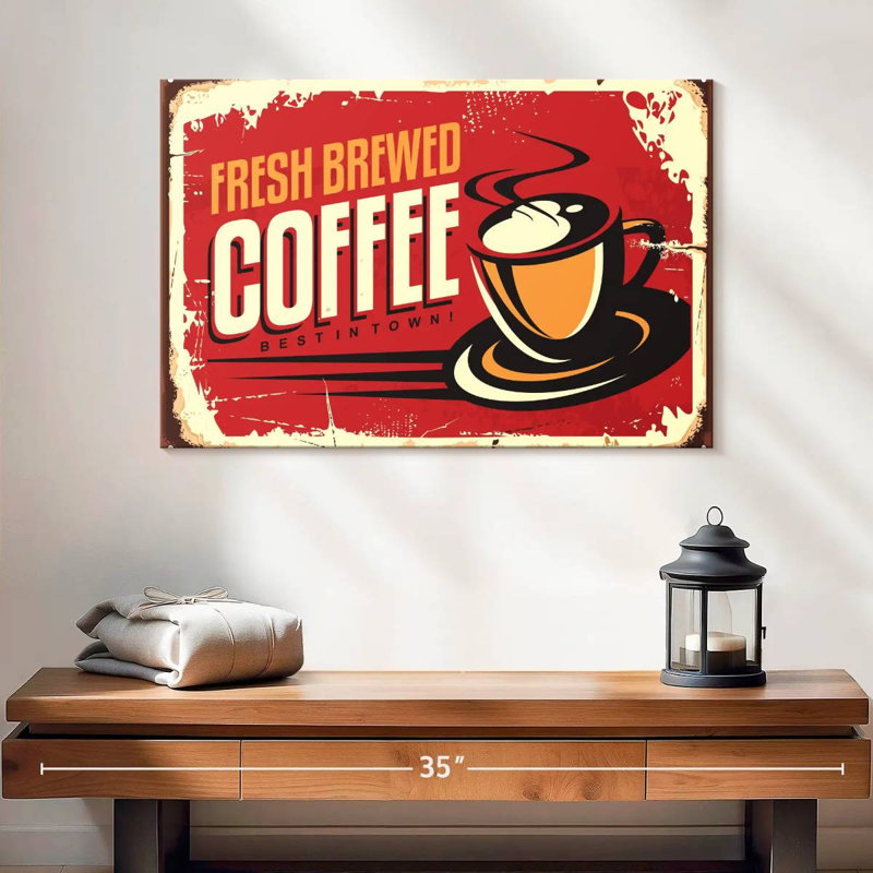 Plaque murale «Fresh Brewed Coffee», H 16 po x l 24 po