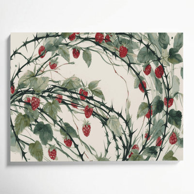 Art mural sur toile Botanical Raspberry Canes