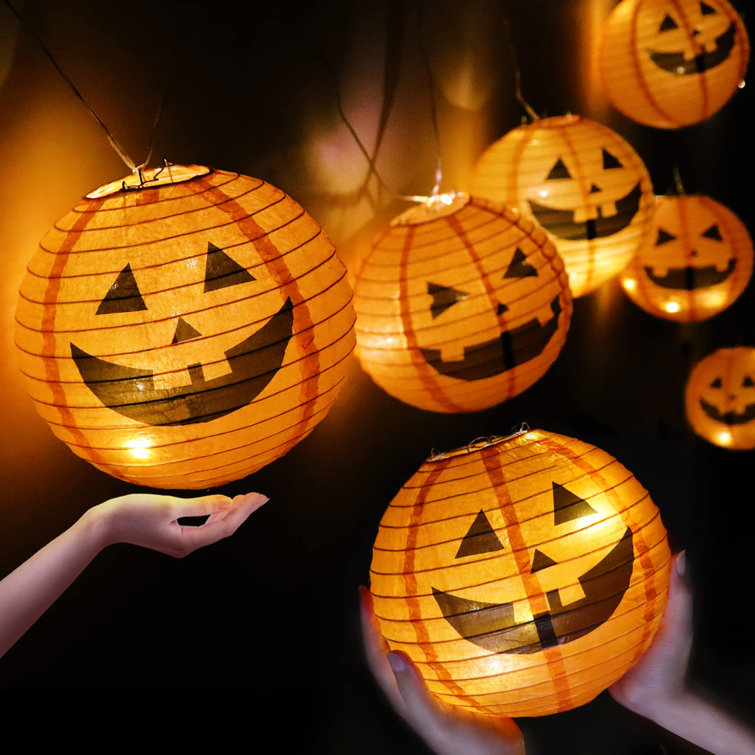 4-pack Halloween Jack-O-Lantern Paper Lanterns Hanging Pumpkin