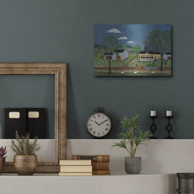  'Bringing In The Hay' by C Munro Metal Wall Art, 16" x 12"