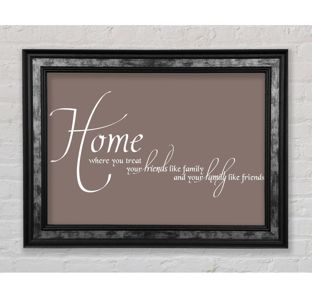 Ivalee Family Quote Home Familie Freunde Beige Gerahmter Druck Wandkunst