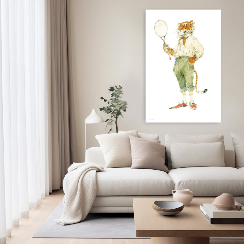 The Tennis Tiger by Svetlana Aleinikova - Wrapped Canvas Print, 152.4cm H x 101.6cm W
