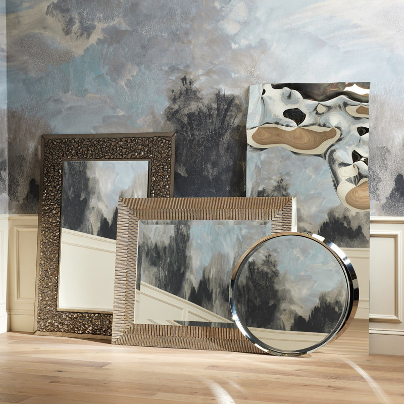 Asymmetrical Ripple Rectangle Mirror