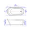 Baignoire de trempage autoportante en acrylique 61 po x 30 po