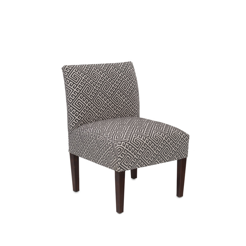 Lonara Upholstered Slipper Chair, Black/Cream/Gray 100% Polyester