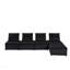 Canapé modulaire en velours noir 120 pièces 5 pièces