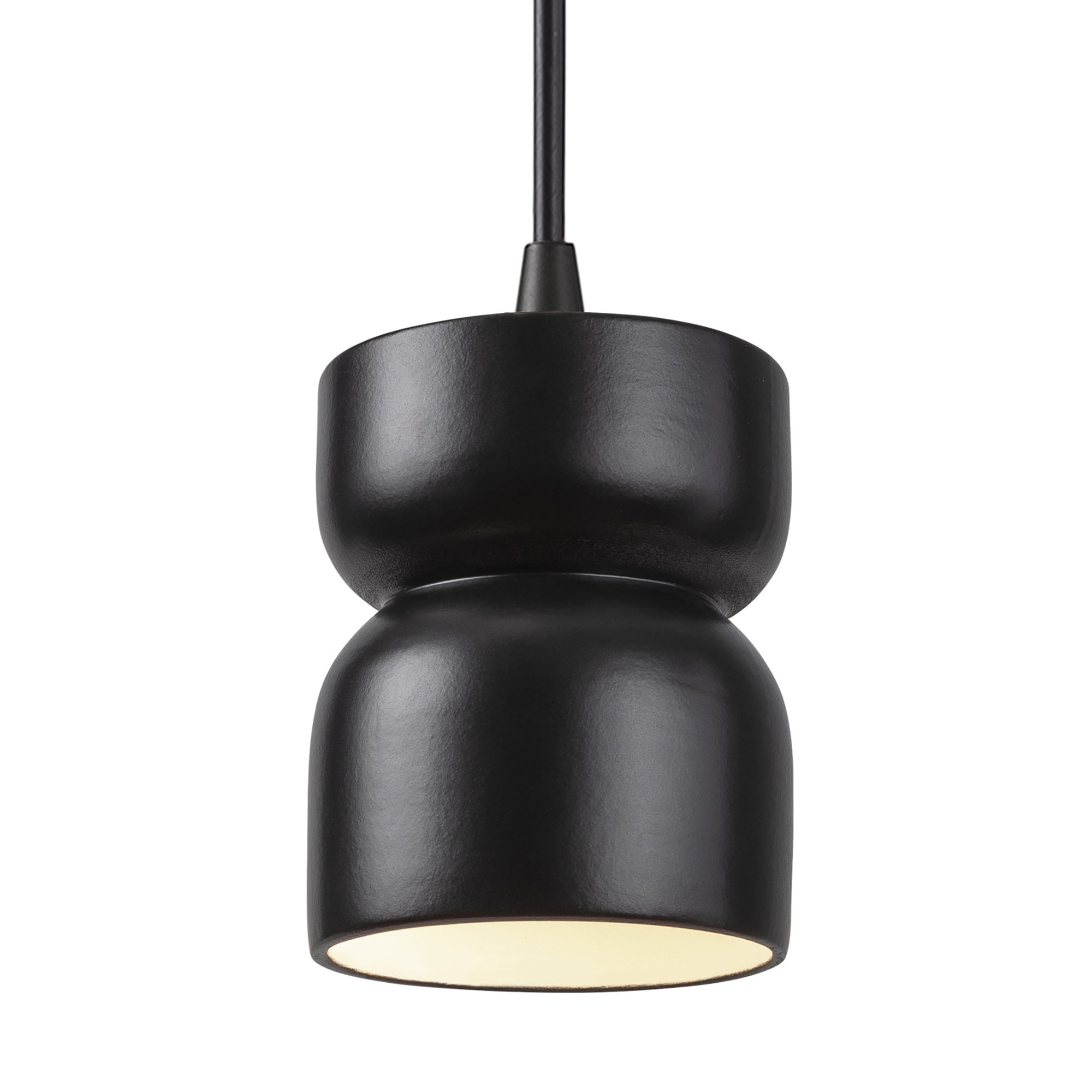 Leni Ceramic Dimmable Pendant, Carbon Matte Black, Matte Black