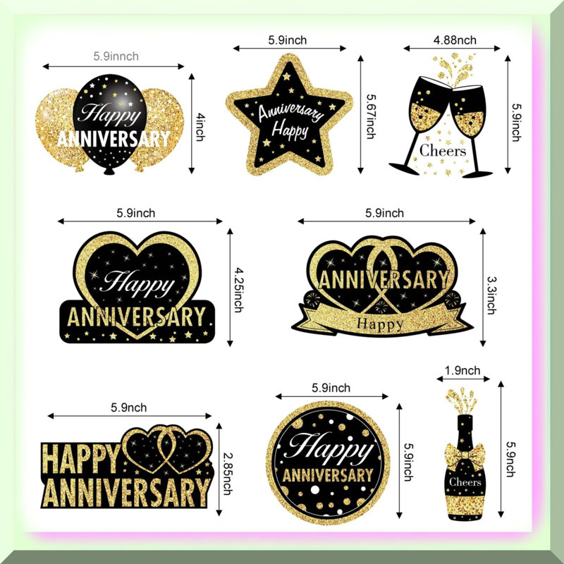 60-Piece Black, Gold & Confetti Balloon Set