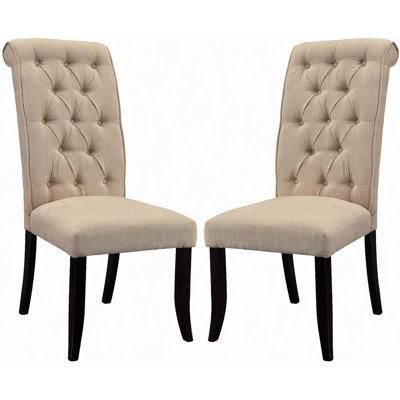 Ensemble de 2 chaises de salle à manger rembourrées en tissu