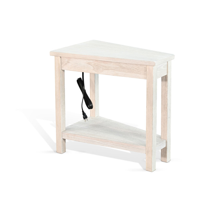 Hemphill Solid Wood End Table, Gray, 24" H x 16" W x 24" D