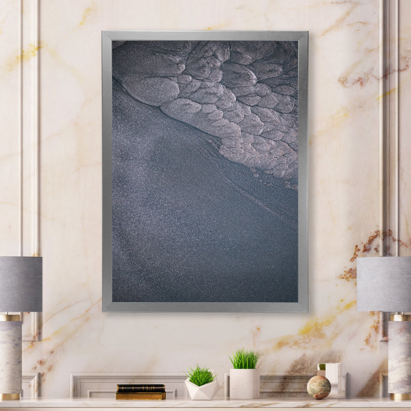 Luxe luxueux, monochrome, fluide, fluide, art, neuve, H 12 po x l 20 po x P 1 po, Cadre photo argenté