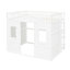 Lit mezzanine blanc avec structure en bois massif pour une nuit de repos-160550192
