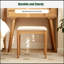 Tabouret de meuble-lavabo de chambre à coucher en bois massif avec tabouret en bois naturel blanc cassé-1684207101