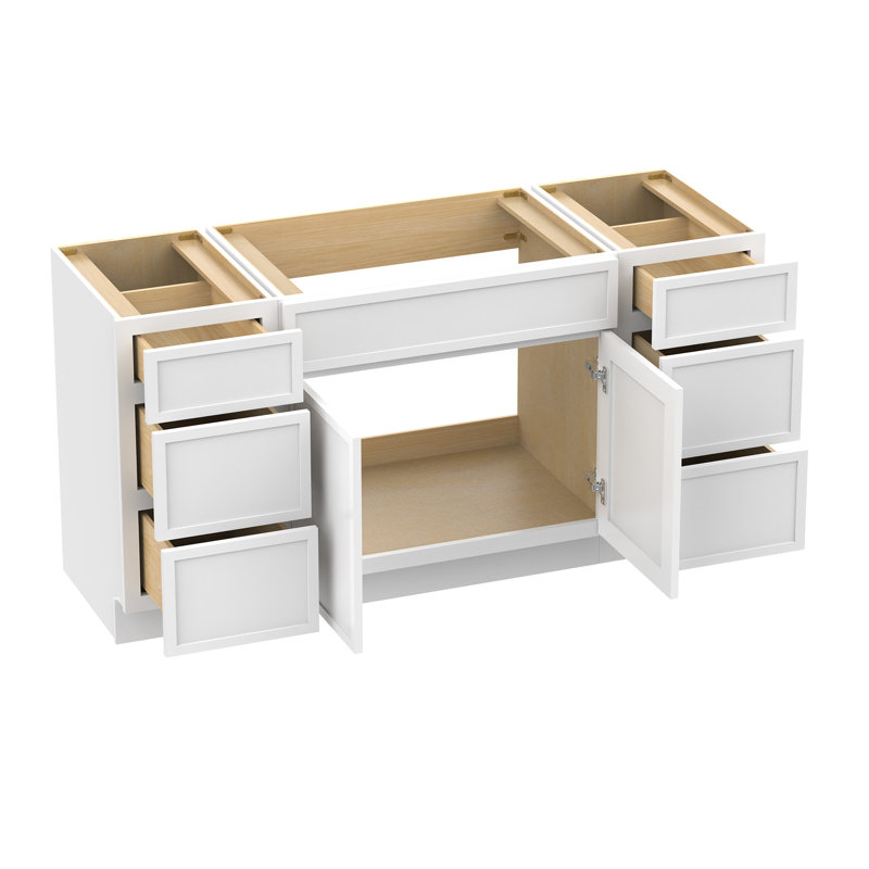Base de meuble-lavabo simple 60 po seulement, Blanc