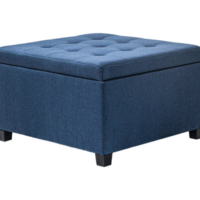 Blue With Storage Lid. Decoration For Entryways. Soft Upholstery, Generous Space, Stable Hinge Solution Living Rooms.