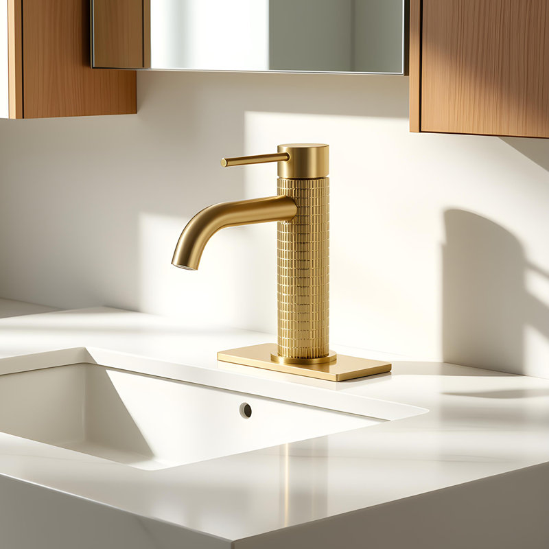 Single-Hole Single-Handle Bathroom Faucet, Brushed Gold