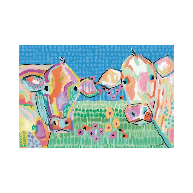 Moo Series: Lucy & Peggy by Kait Roberts - Wrapped Canvas Gallery-Wrapped Canvas Giclée, 66.04 cm H x 45.72 cm W x 3.175 cm D