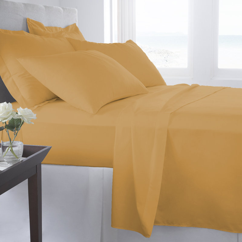 Signature Series Microfiber Sheet Set, Twin XL Sheet Set + Fitted Sheet + 1 Pillowcase, Camel