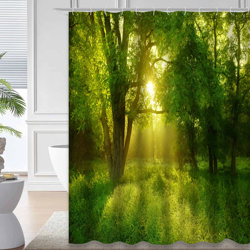 Rideau de douche Foggy Forest, L 72 po x l 78 po