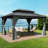 Aluminum Patio Gazebo  with Curtain and Netting-89060598