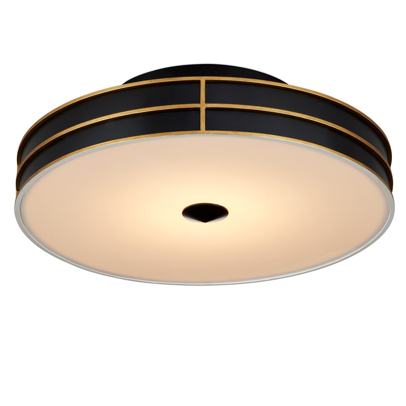 Fielding 1 - Light LED Flush Mount, Satin Black/Contemporary Gold