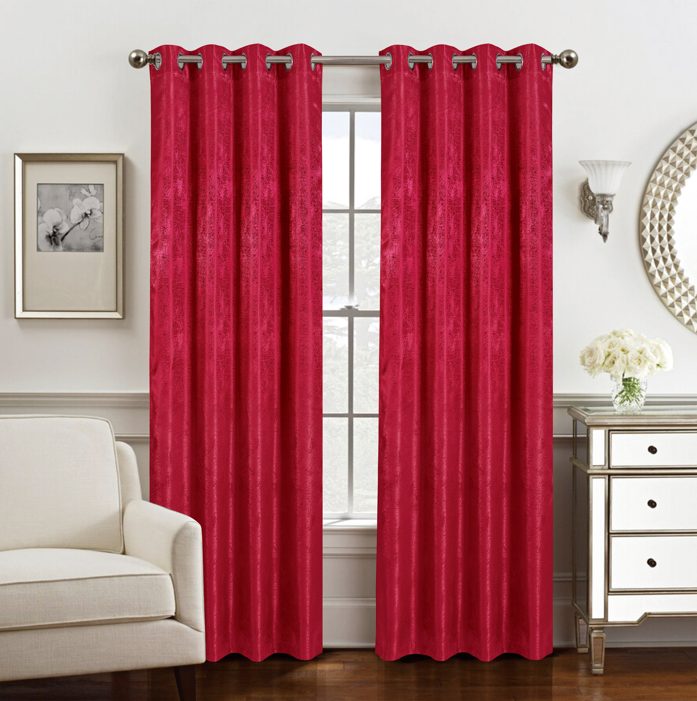Mercer41 Triena Two Tone Woven Light Filtering Window Curtain Panel ...