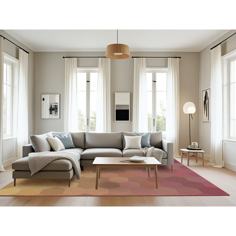Tapis mauve/brun/vert à motifs Jarmon, Rectangle 8 pi x 12 pi