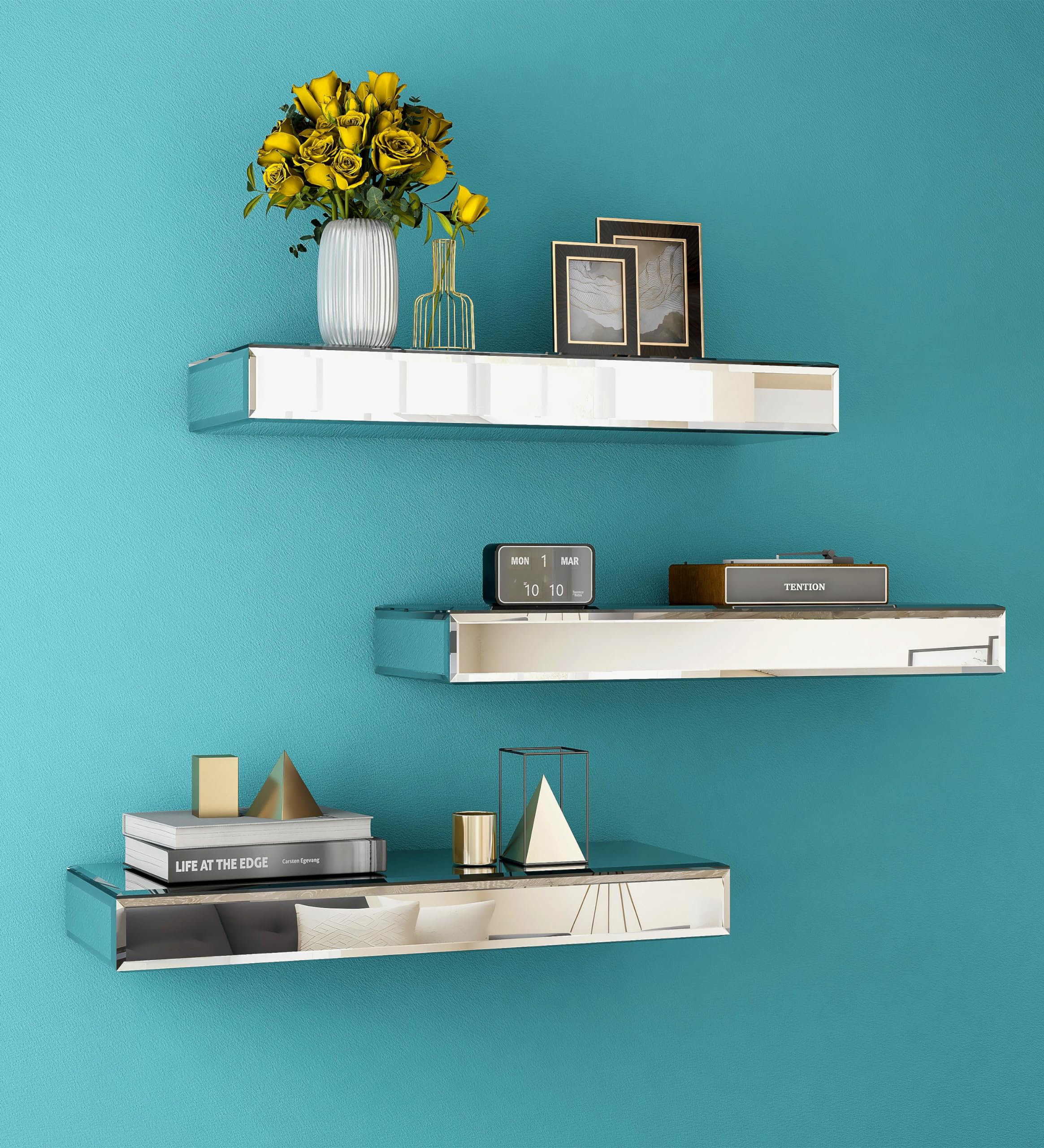 Brayden Studio® Denesha MDF With HD Mirror Floating Shelf | Wayfair