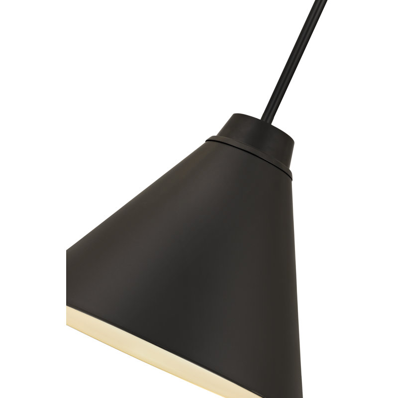 Haveman 1-Light Dimmable Adjustable Length Pendant, Matte Black, 18.5" H x 18" W x 18" D