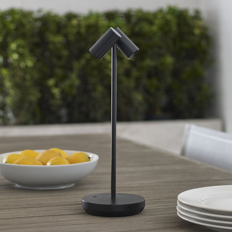 Doppia Accent Rechargeable Table Lamp, Black