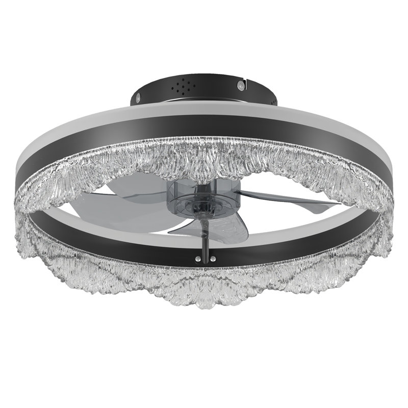 Ventilateur de plafond moderne avec lumières DEL orientables vers le haut et vers le bas à intensité variable avec télécommande