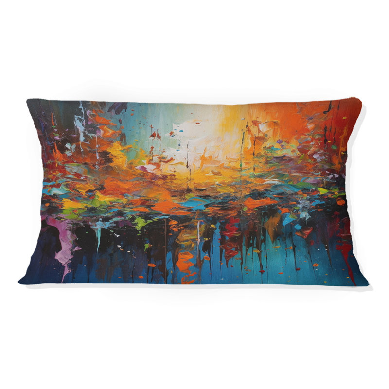 Coussin Orange Cubic Fusion - imprimé cubisme
