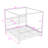 Four-Poster Wooden Canopy Platform Bed with Center Support-1678710694