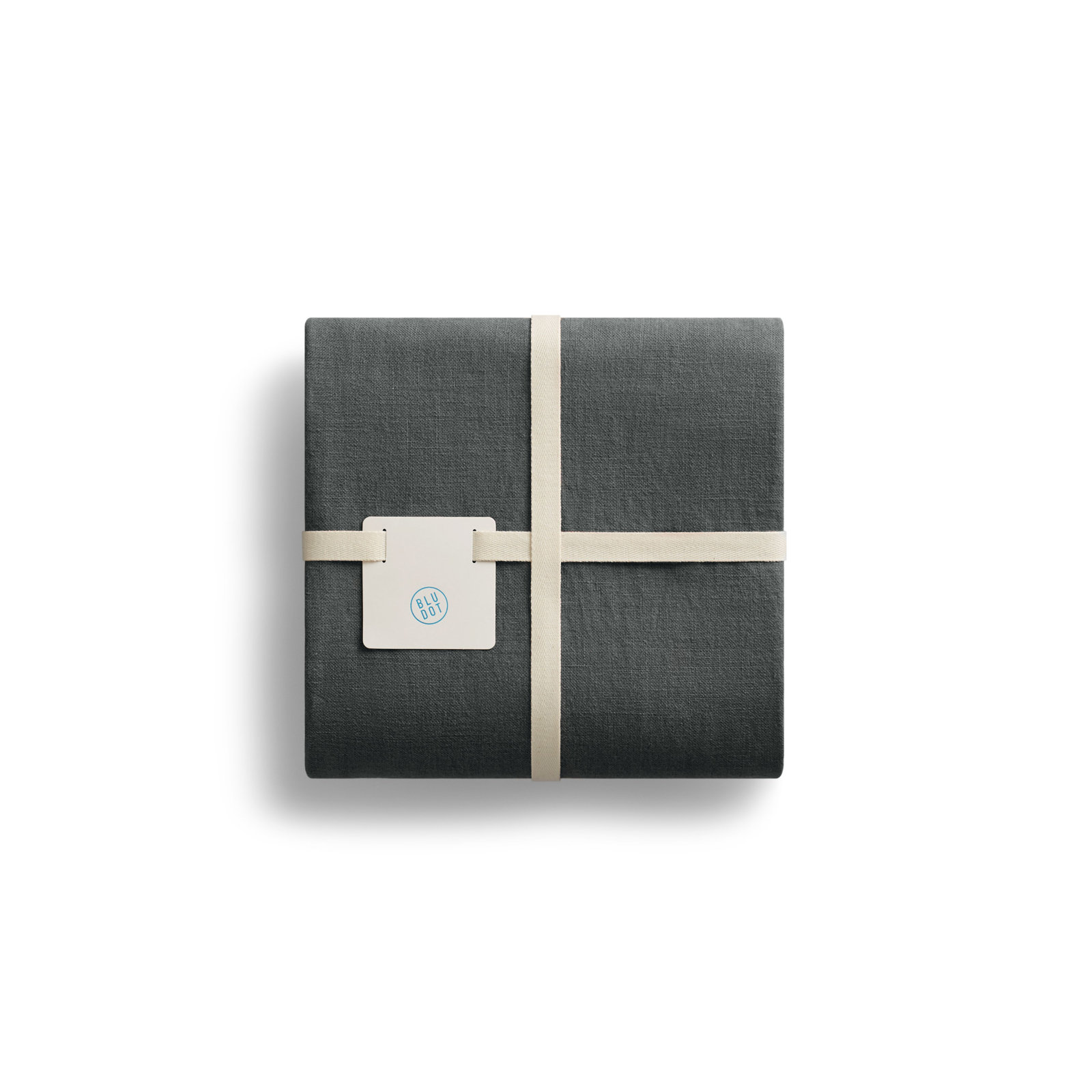 Rainy Linen Hand Woven Throw Blanket, Charcoal