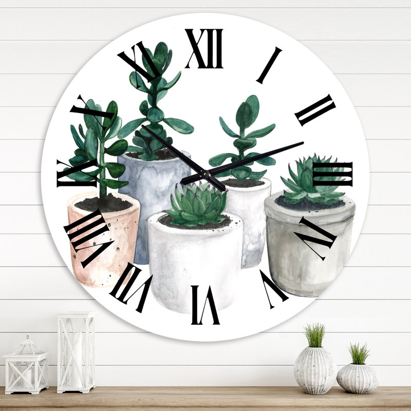 Cactus et plantes grasses VI - Horloge murale de ferme, Surdimensionné