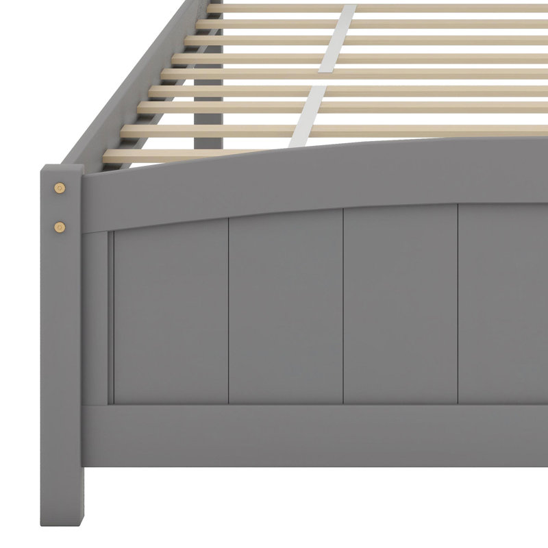 Lit plateforme avec tête de lit, Gris