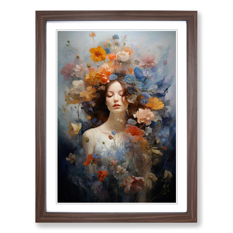 Wildflowers Contemporary - Framed Print, Walnut, 46cm H x 34cm W x 2cm D