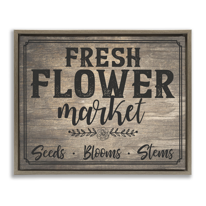 "Rustic Flower Market", art mural encadré par Angela Nickeas, Cadre flottant orme Montalcino, H 17 po x l 21 po