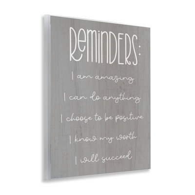 Self Confidence Reminders Wall Plaque Art by Lil' Rue